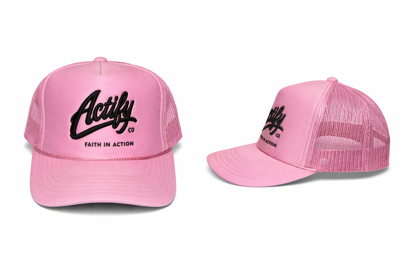 Actify Co. Pink Trucker – Black Logo