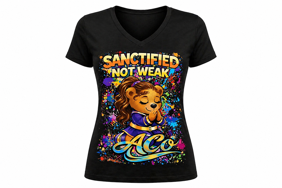 Thumbnail: Sanctified Not Weak – Faith Statement Graphic Tee