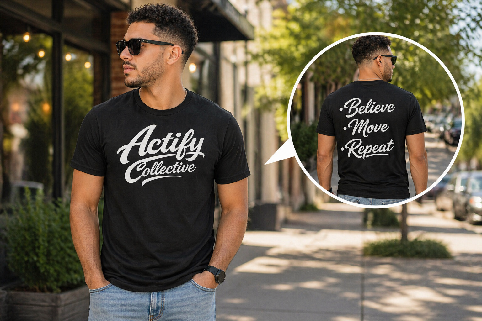 Actify Collective “Believe Move Repeat” Tee ( Men's)