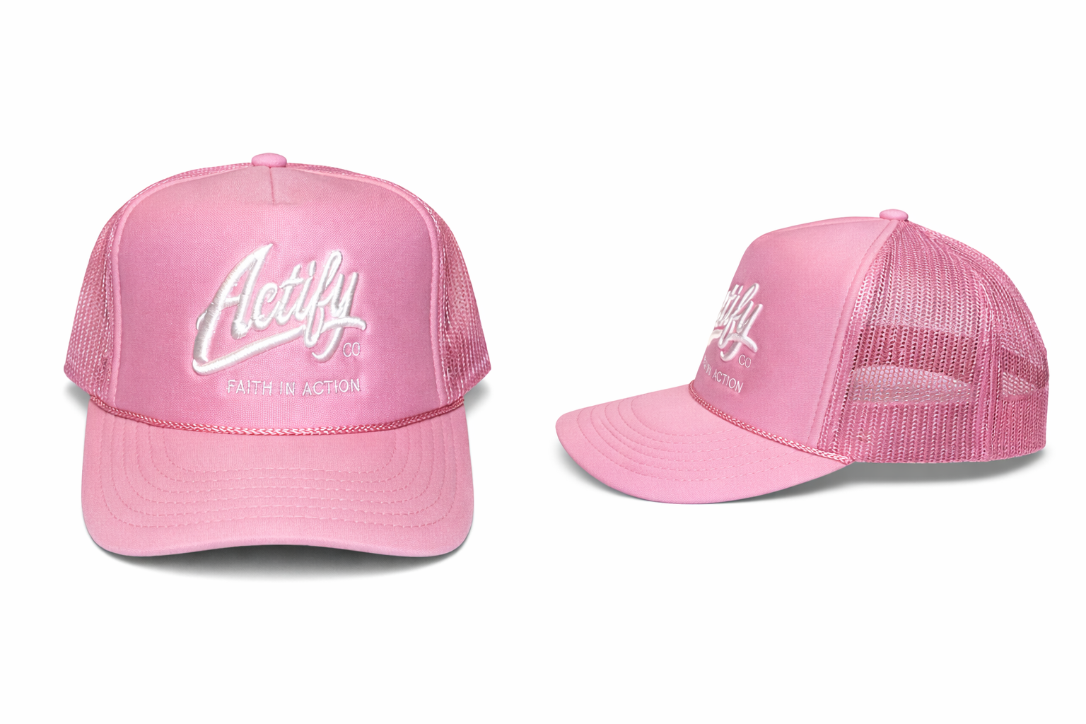 Actify Co. Pink Trucker – White Logo