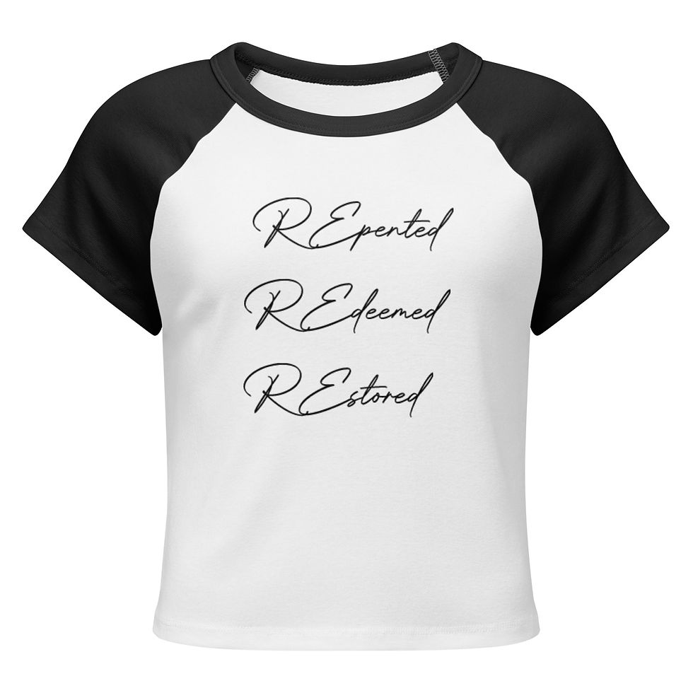 Thumbnail: REPENTED,REDEEMED,RESTORED Women's Baby Tee