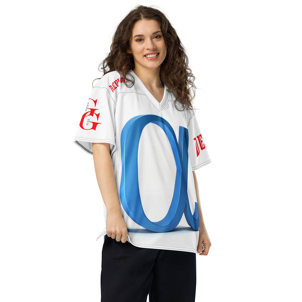 Thumbnail: Alpha and Omega American football jersey