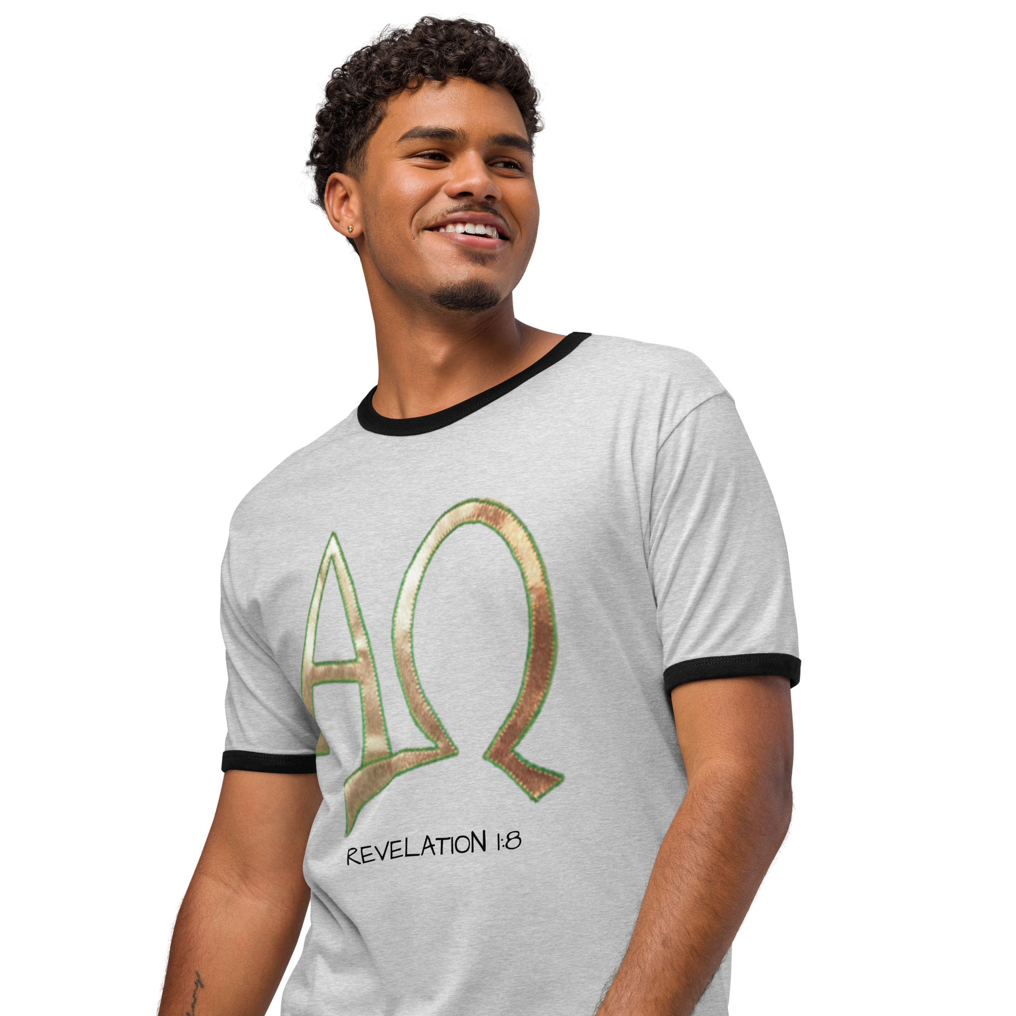 Alpha and Omega Unisex ringer t-shirt