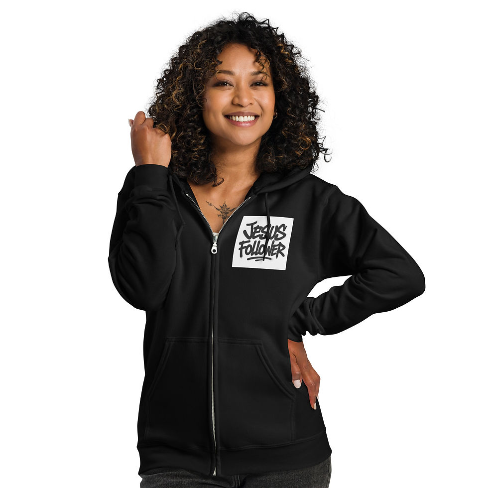 Thumbnail: Women's heavy blend Jesus Follower zip hoodie