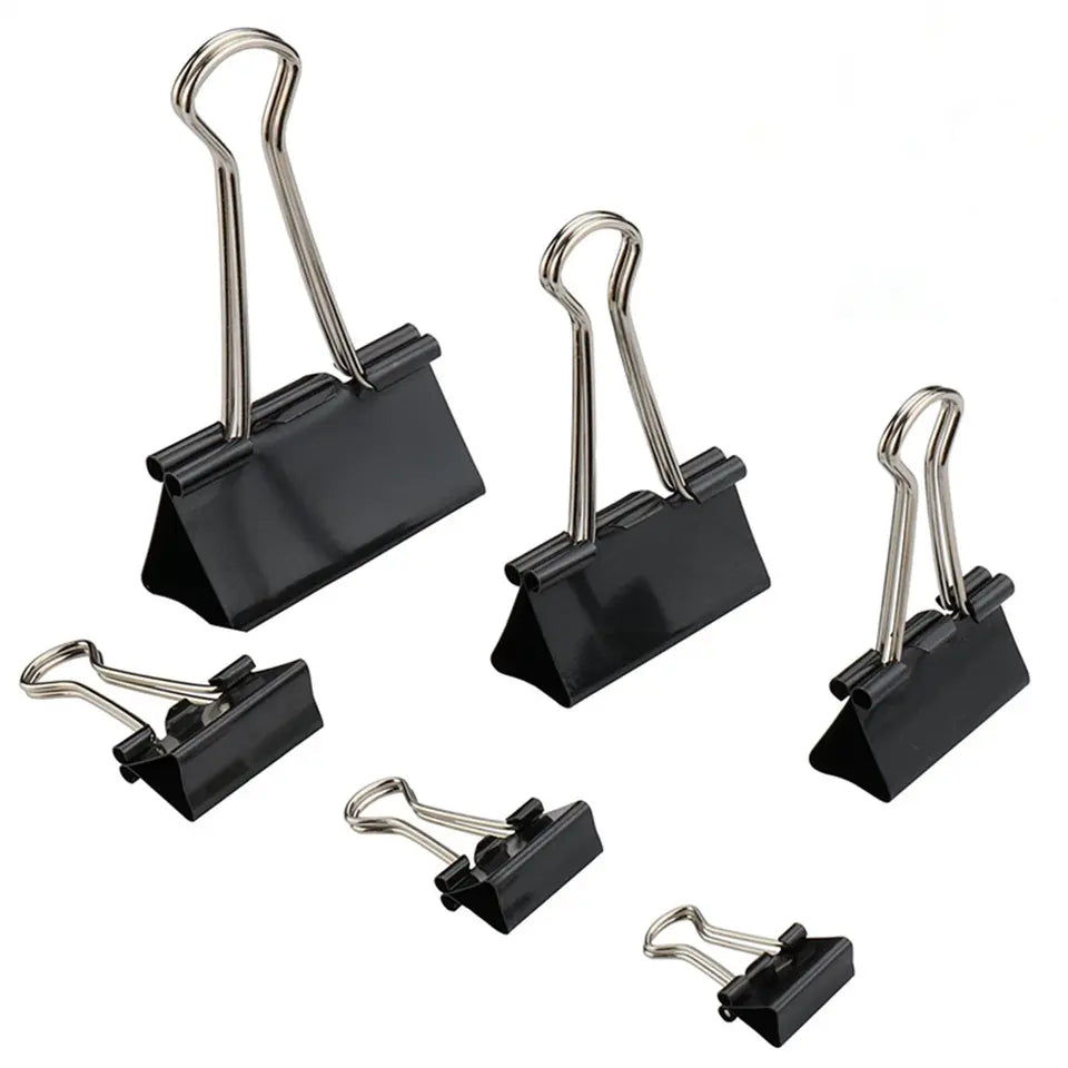 Thumbnail: Small 5/8'' inch (15mm) Black Binder Clip (12/Pack)
