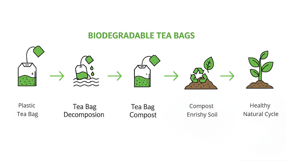 "Sip Sustainably: Biodegradable Tea Packaging That Slashes Plastic Waste (and Microplastics) From Your Daily Brew."