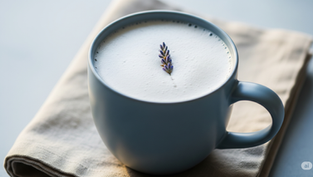 A cup of Lavender Earl Grey Latte.