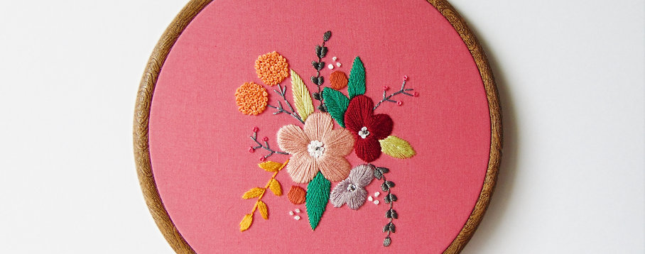 Pink Floral Embroidery