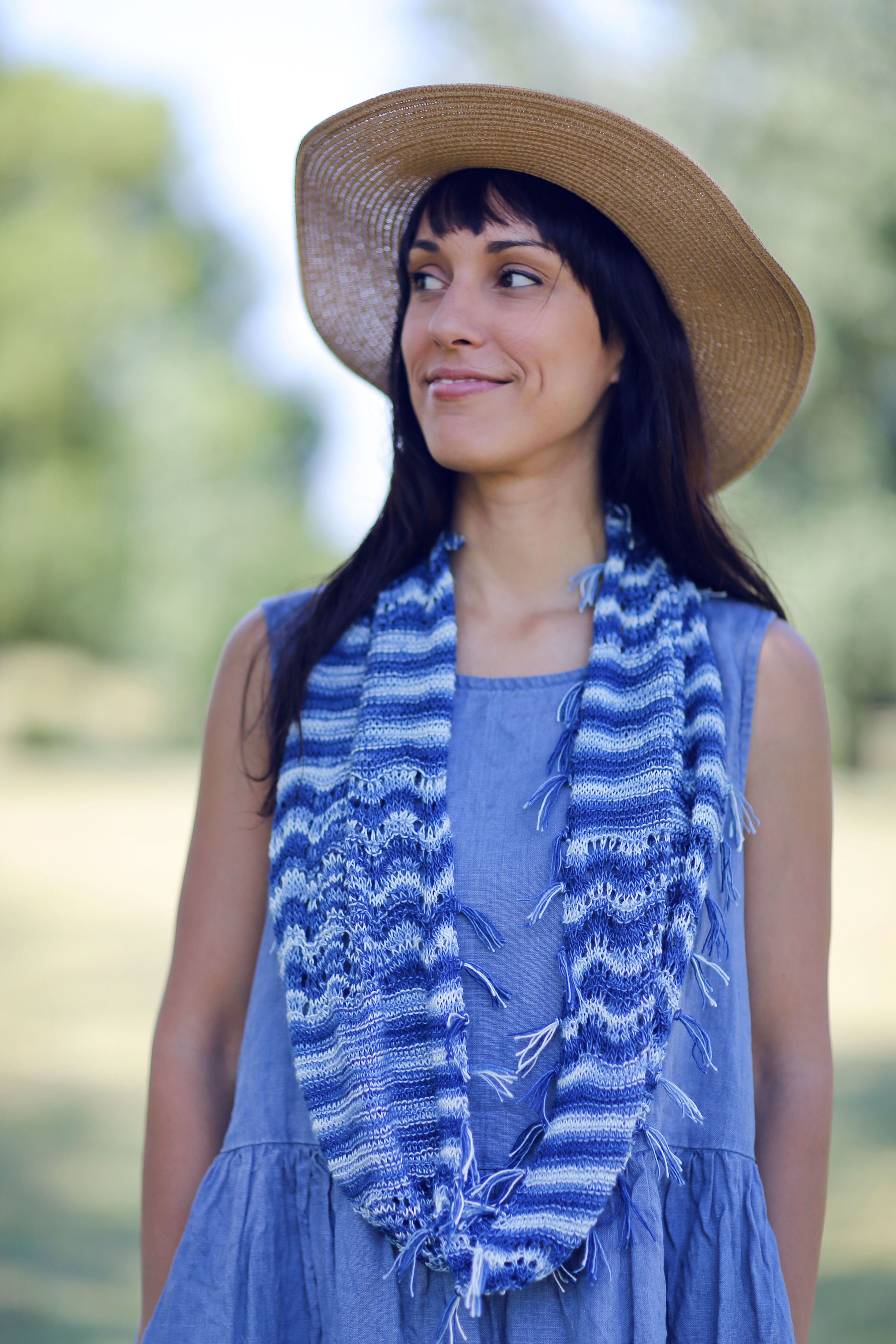 Fringed Denim Cowl