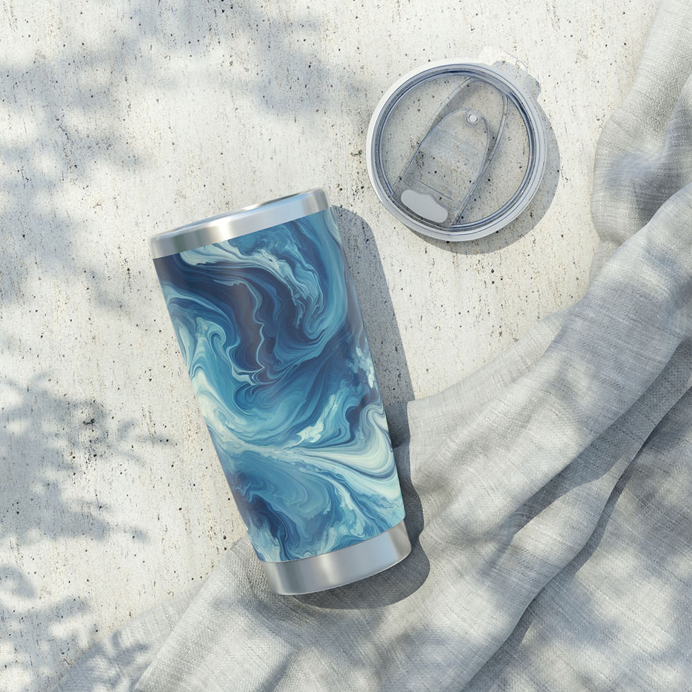 Blue Marble Boho Tumbler – 20oz Earth & Ocean Vibes for the Free-Spirited Soul