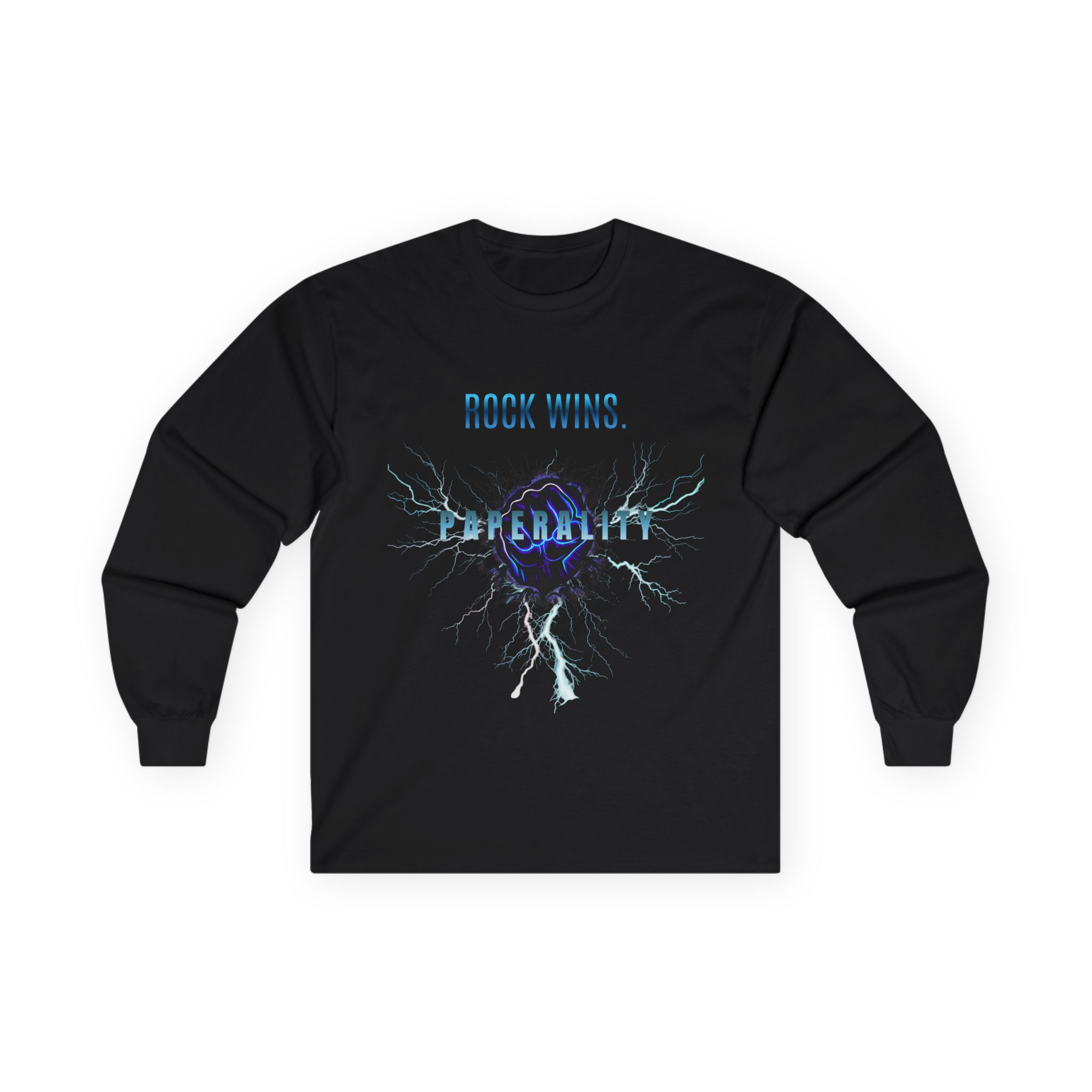 "Rock Wins. Paperality." - Unisex Long Sleeve Graphic Tee