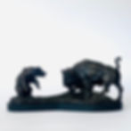 Thumbnail: Bronze Sculpture of a Bison Challenging a Bear
