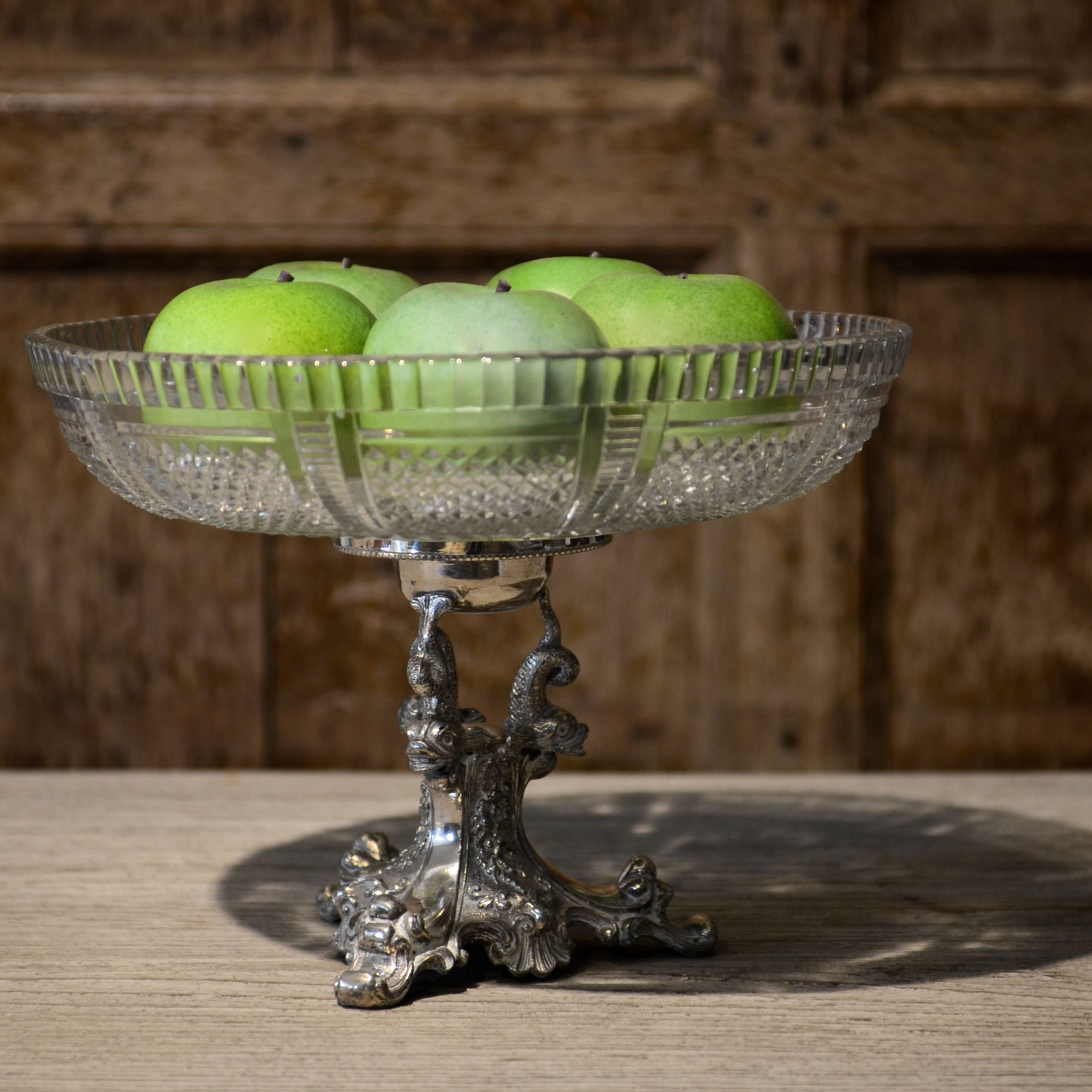 Late 19th /Early 20th Century Cut Glass Bowl on Silver Plated Stand