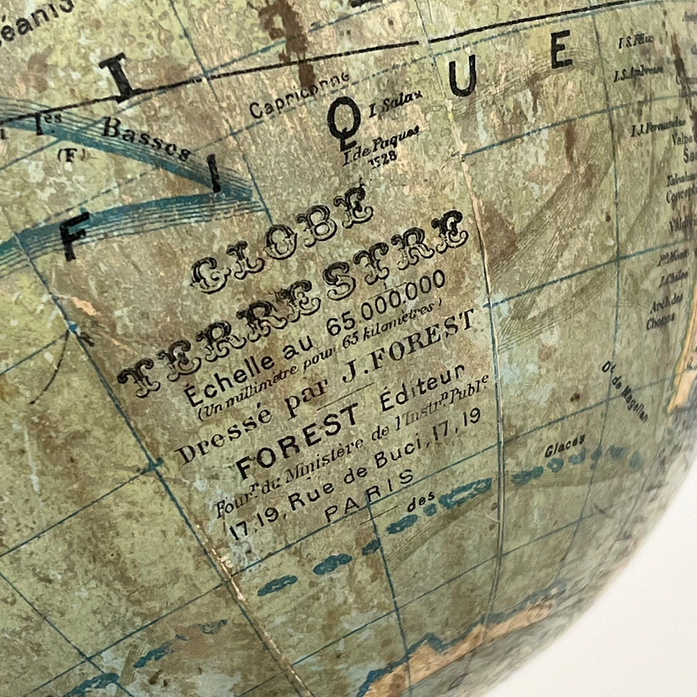 Thumbnail: Antique terrestrial globe by Joseph Forest.(1865-1942).Unbranded.
