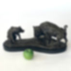 Thumbnail: Bronze Sculpture of a Bison Challenging a Bear
