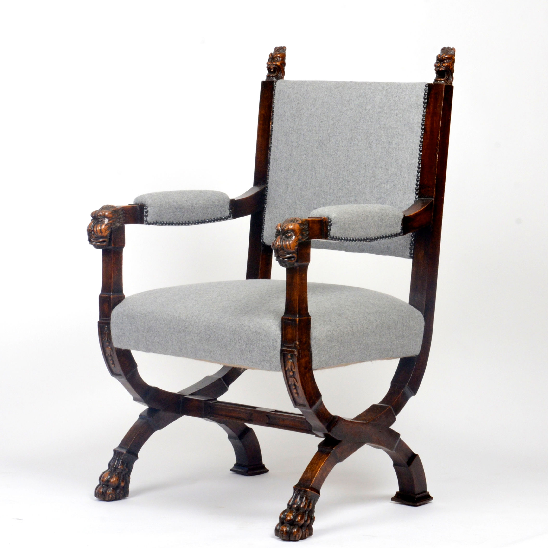 19th Century Oak Throne Chair