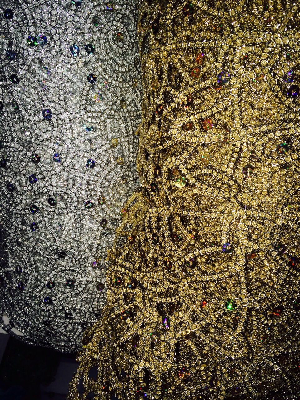 silver/gold chemical embroidery