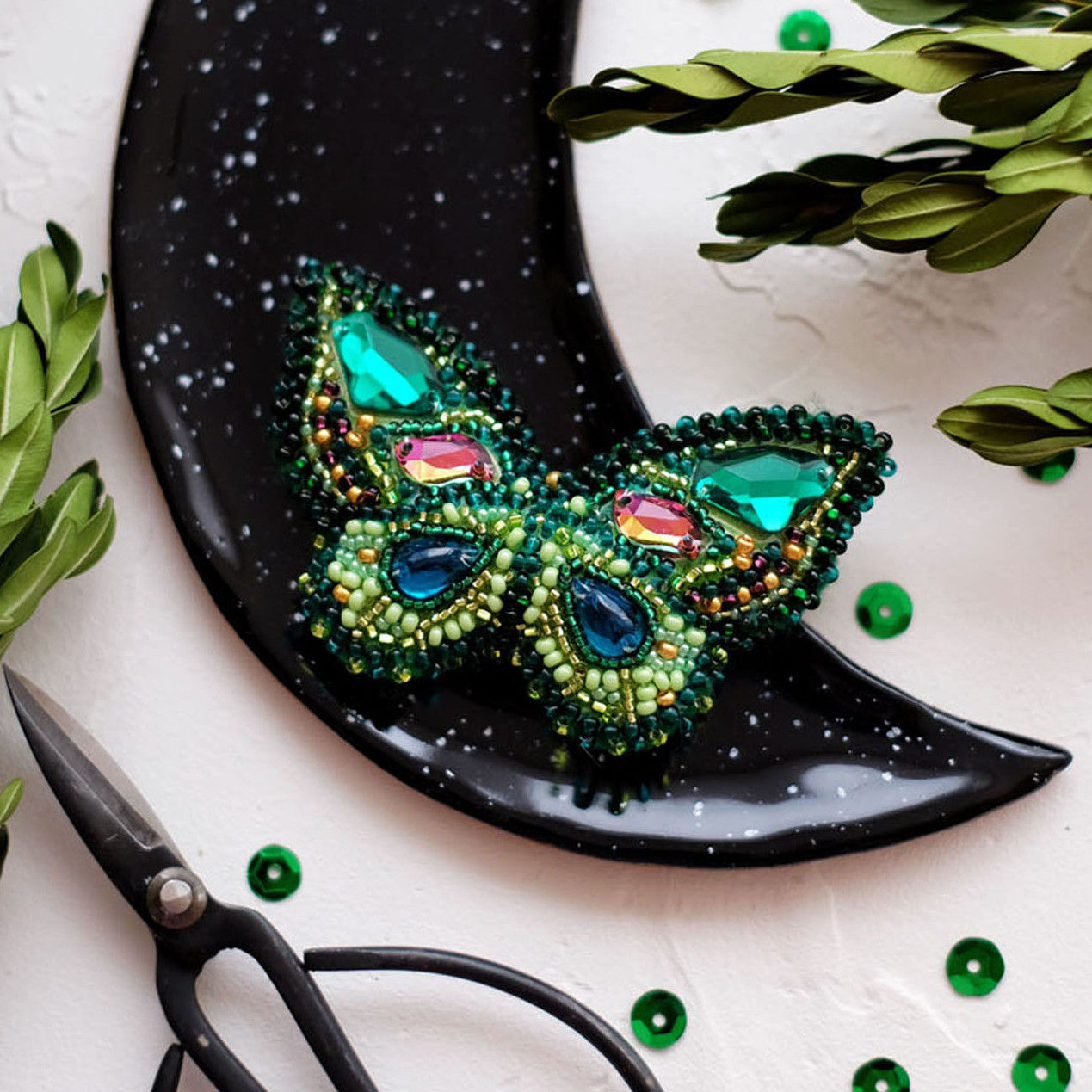 Emerald Butterfly Brooch kit