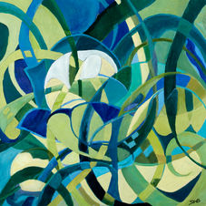 Abstrakt blå_grøn (80 x 80) 3.500 kr_