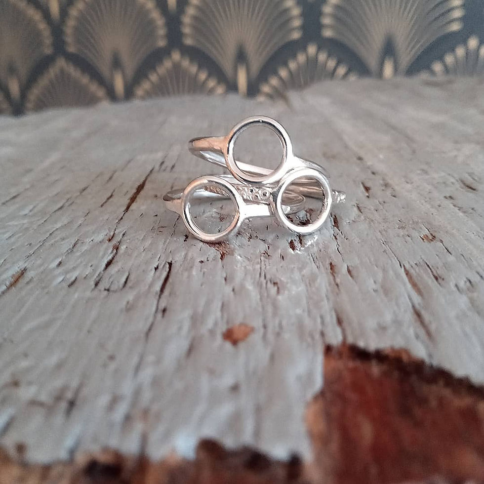 Thumbnail: Circle Trio of silver stacking rings