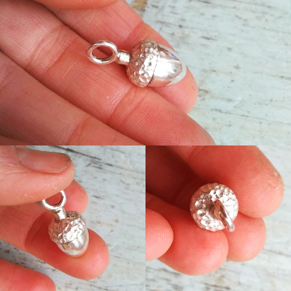 Thumbnail: Solid silver acorn necklace