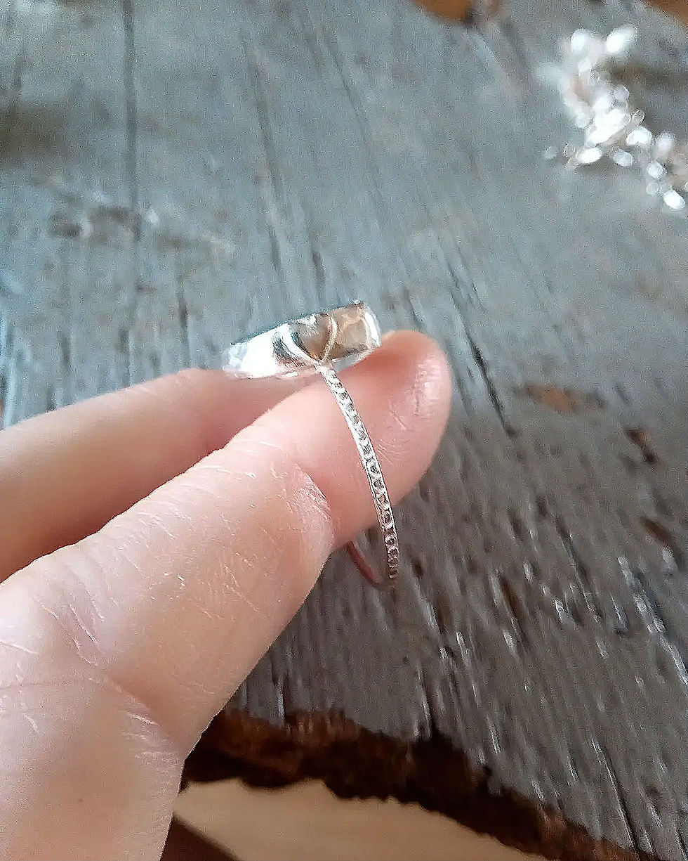 Thumbnail: Gin blue Cornish seaglass ring 