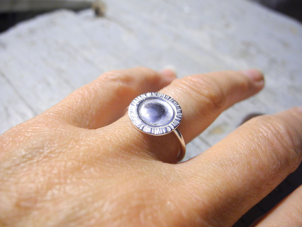 Thumbnail: Silver sun ray ring