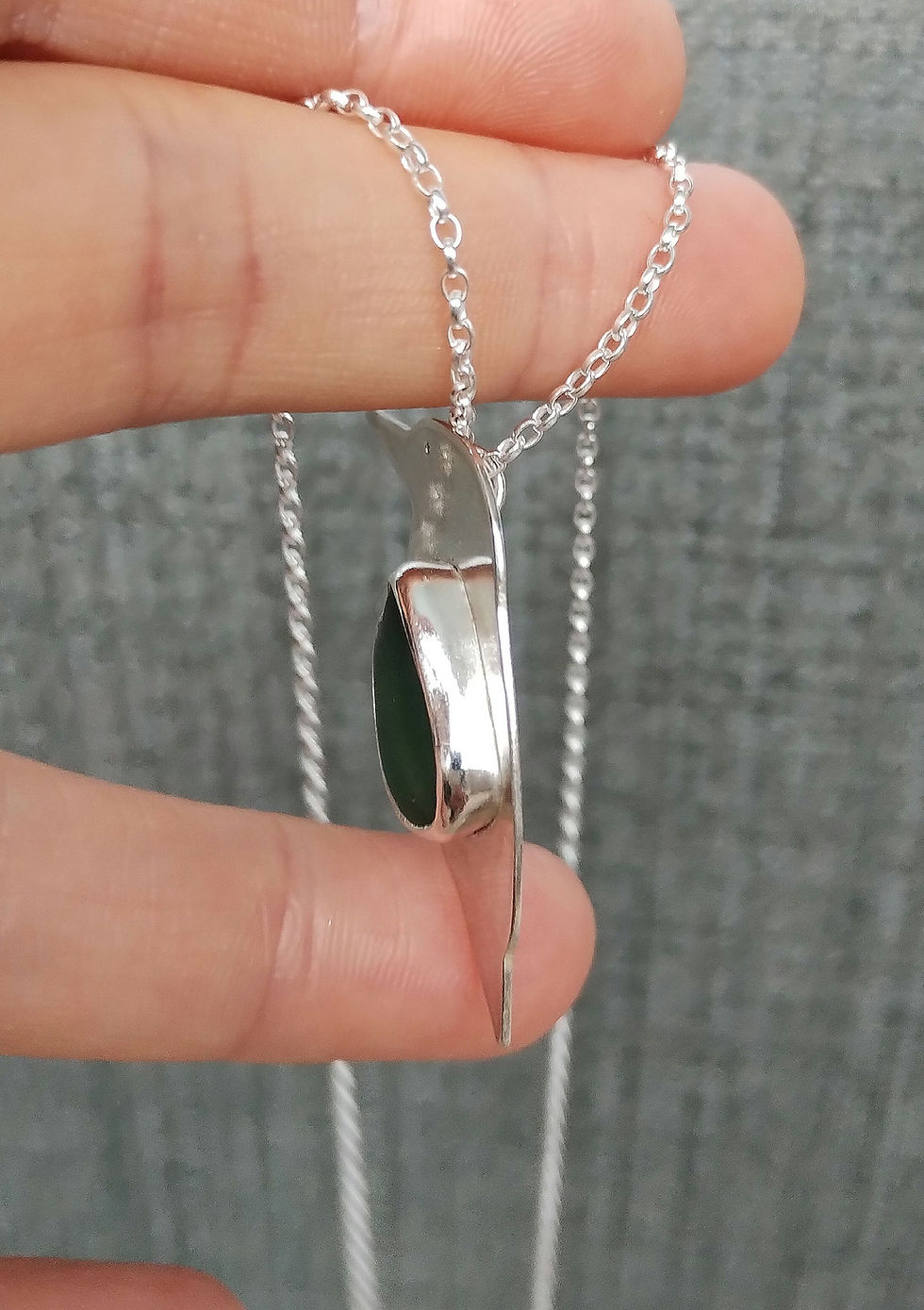 Thumbnail: Teal seaglass kingfisher necklace 