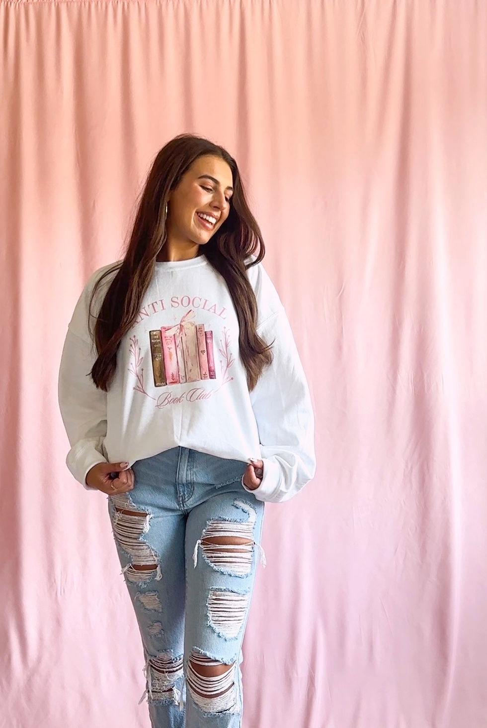 Thumbnail: Antisocial Book Club White Sweatshirt