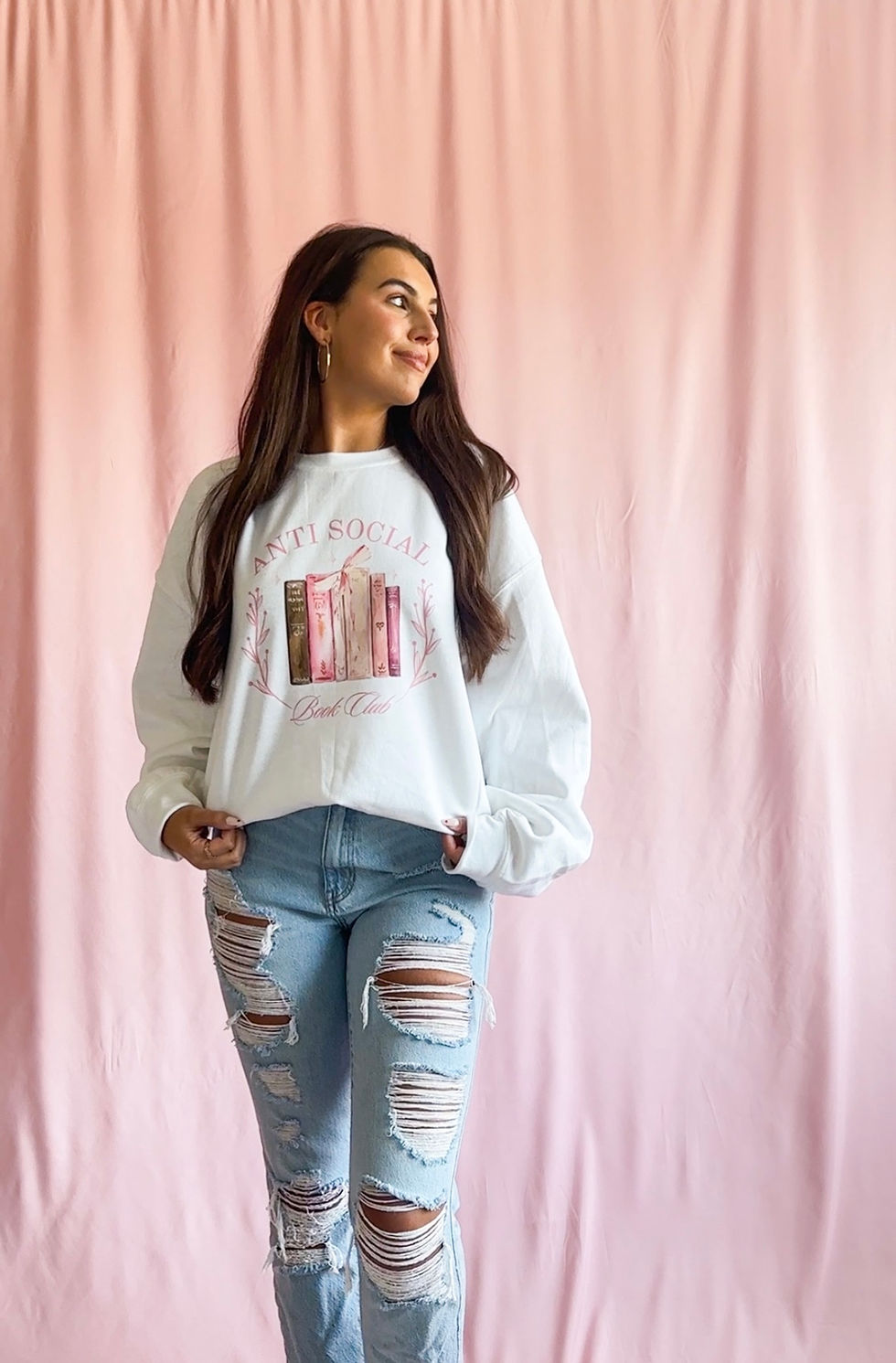 Thumbnail: Antisocial Book Club White Sweatshirt