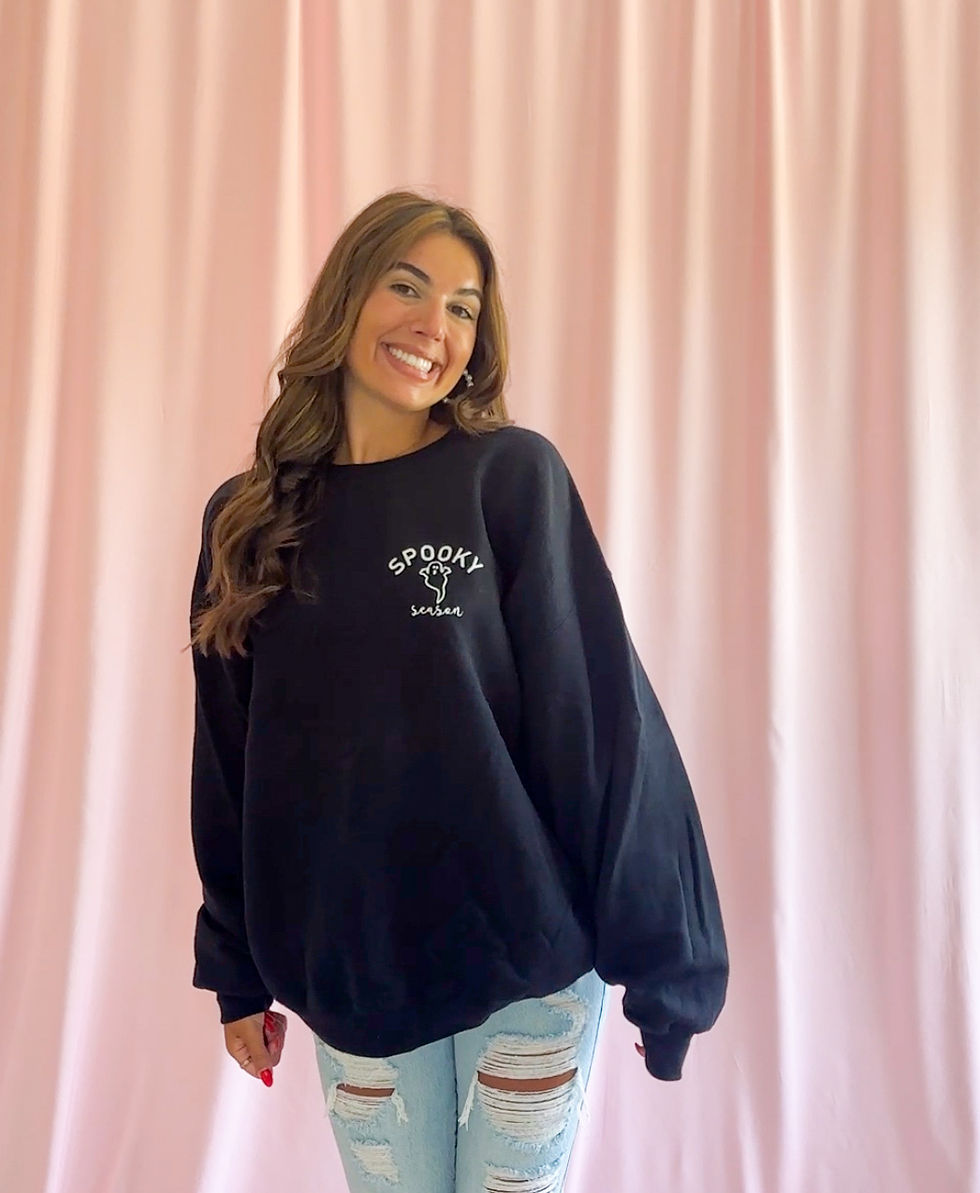 Thumbnail: Spooky Season Ghost Sweatshirt Black