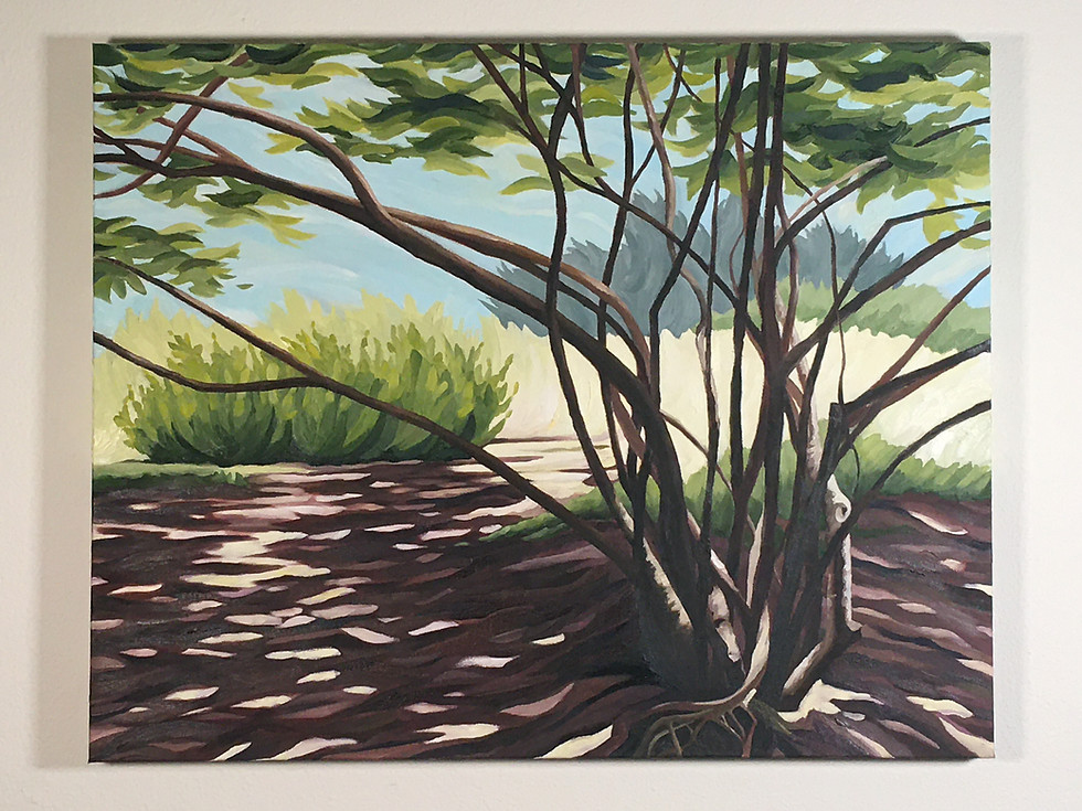 Thumbnail: "Entwined In Light"    24 x 30 x 1.5 inches, oil on canvas