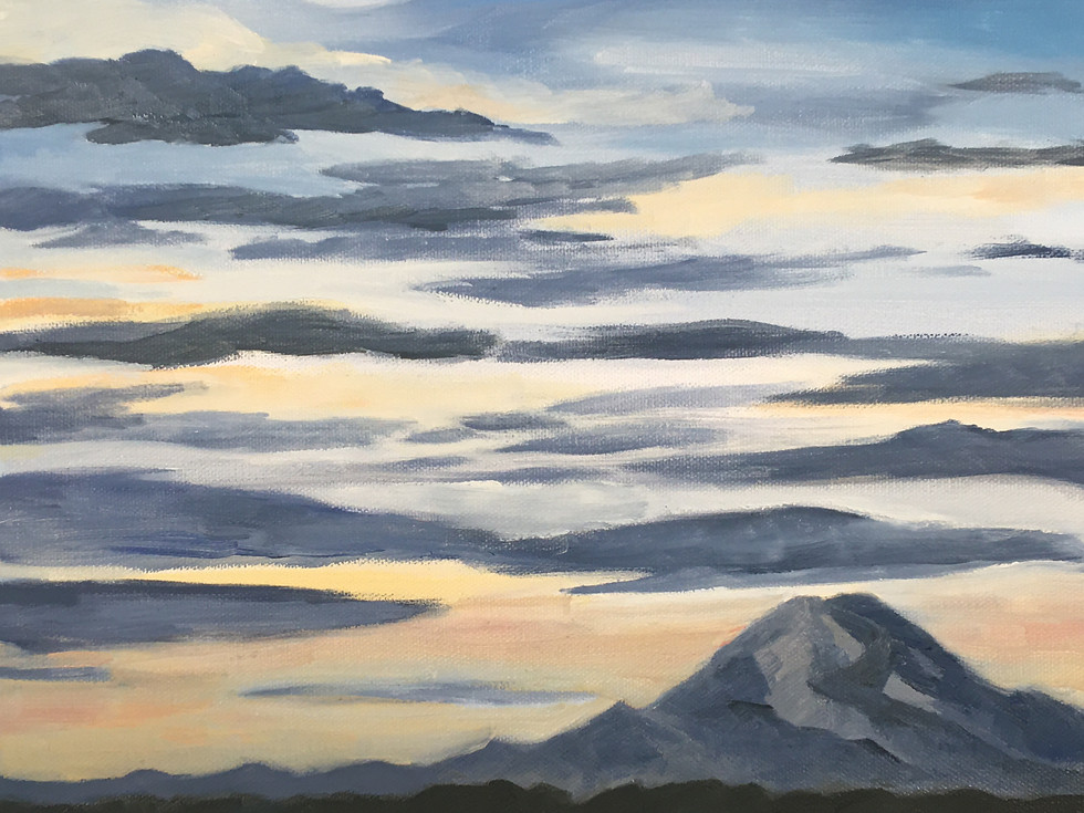 Thumbnail: "Mount Rainier, Morning After the Storm" 16 x 20 x 1.5 inches, oil on canvas