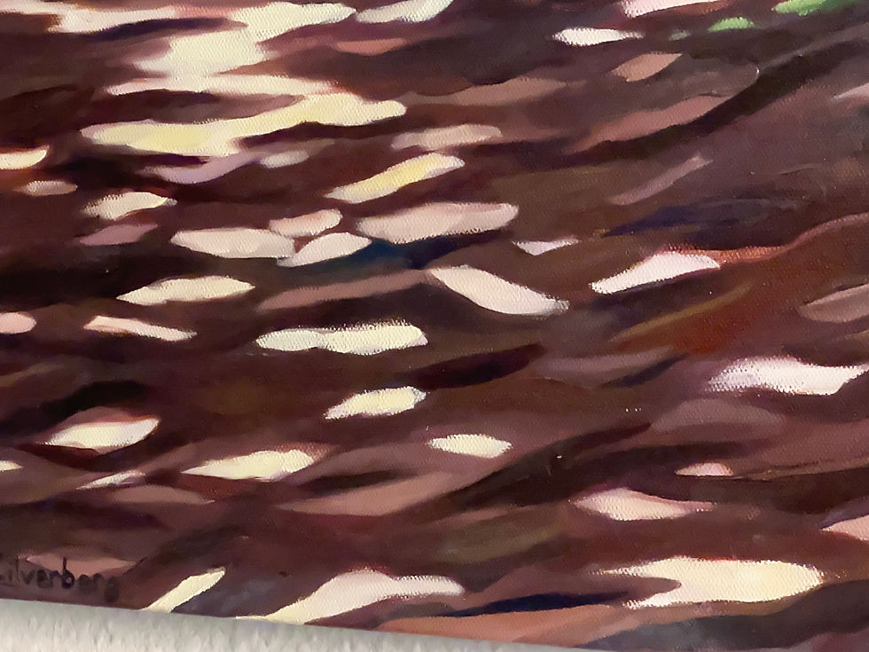 Thumbnail: "Entwined In Light"    24 x 30 x 1.5 inches, oil on canvas