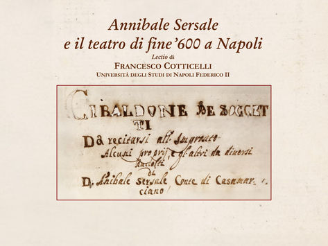 Annibale Sersale e il teatro di fine ‘600 a Napoli Martedì 11 novembre 2025 ore 16,00 Cappella Real Monte Manso di Scala