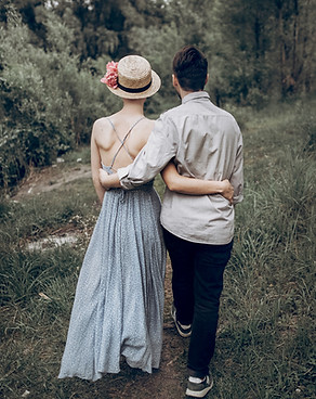 Couple Walking Outdoors