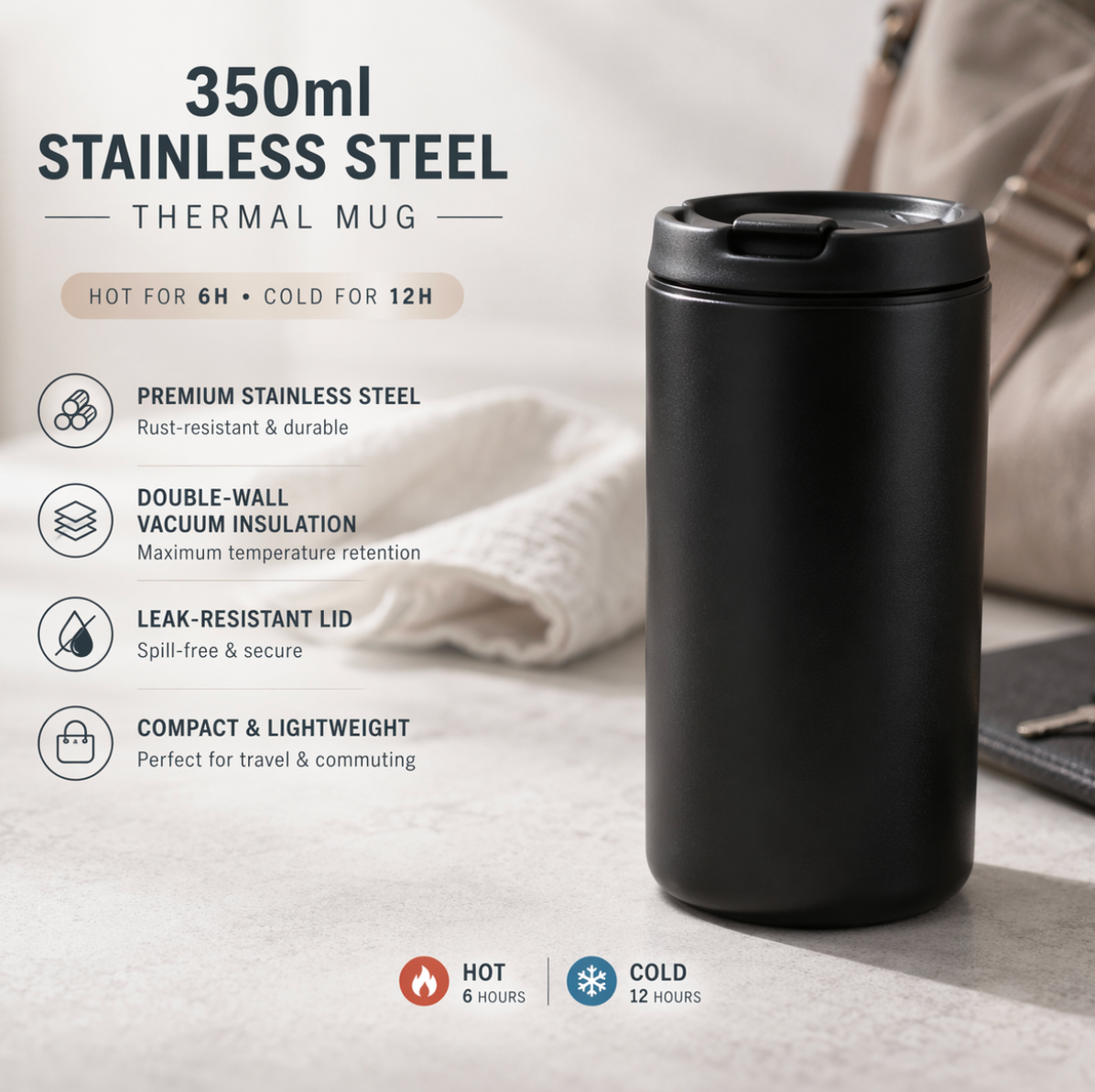 500ml Stainless Steel Thermal Mug