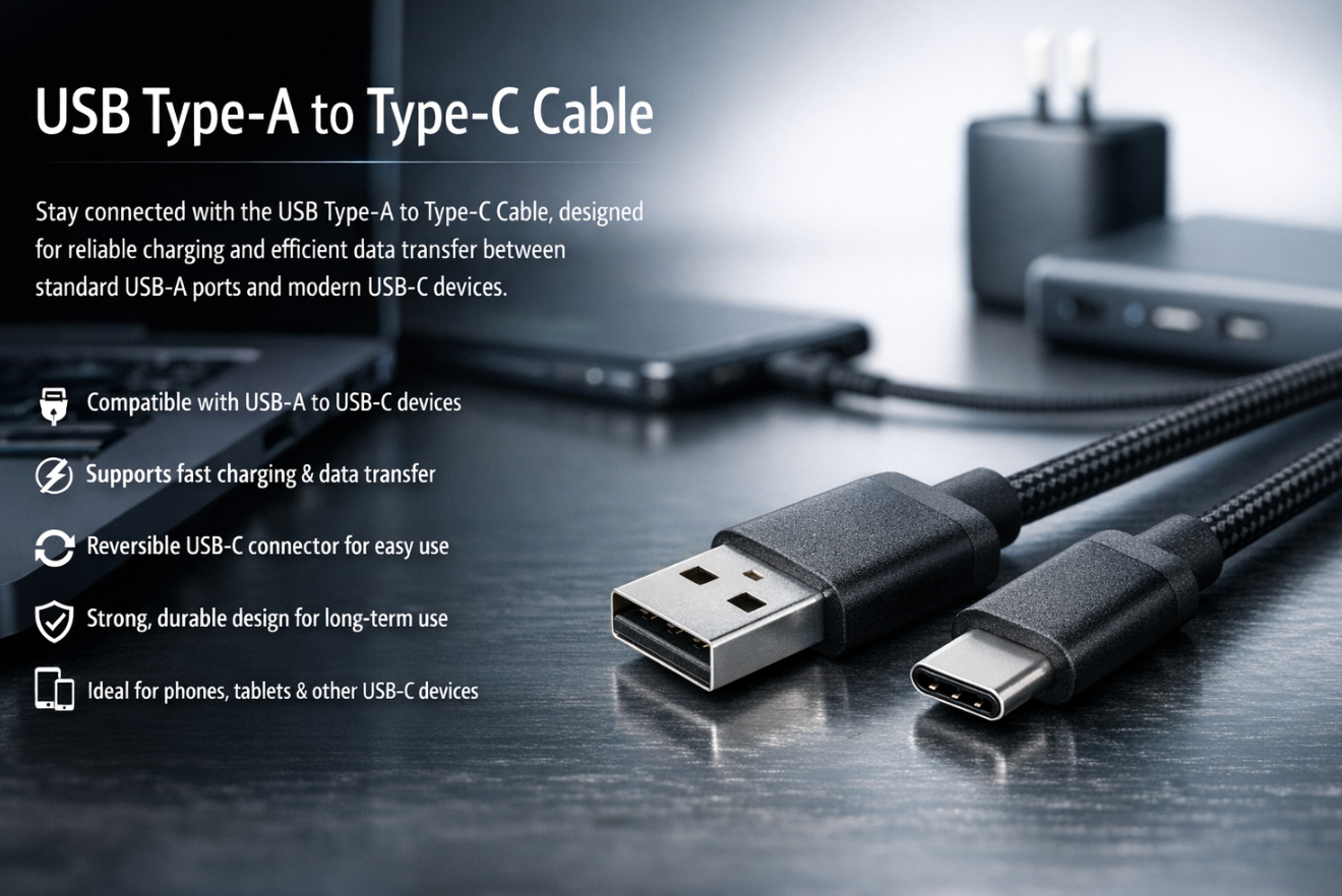 USB Type-A to Type-C Cable
