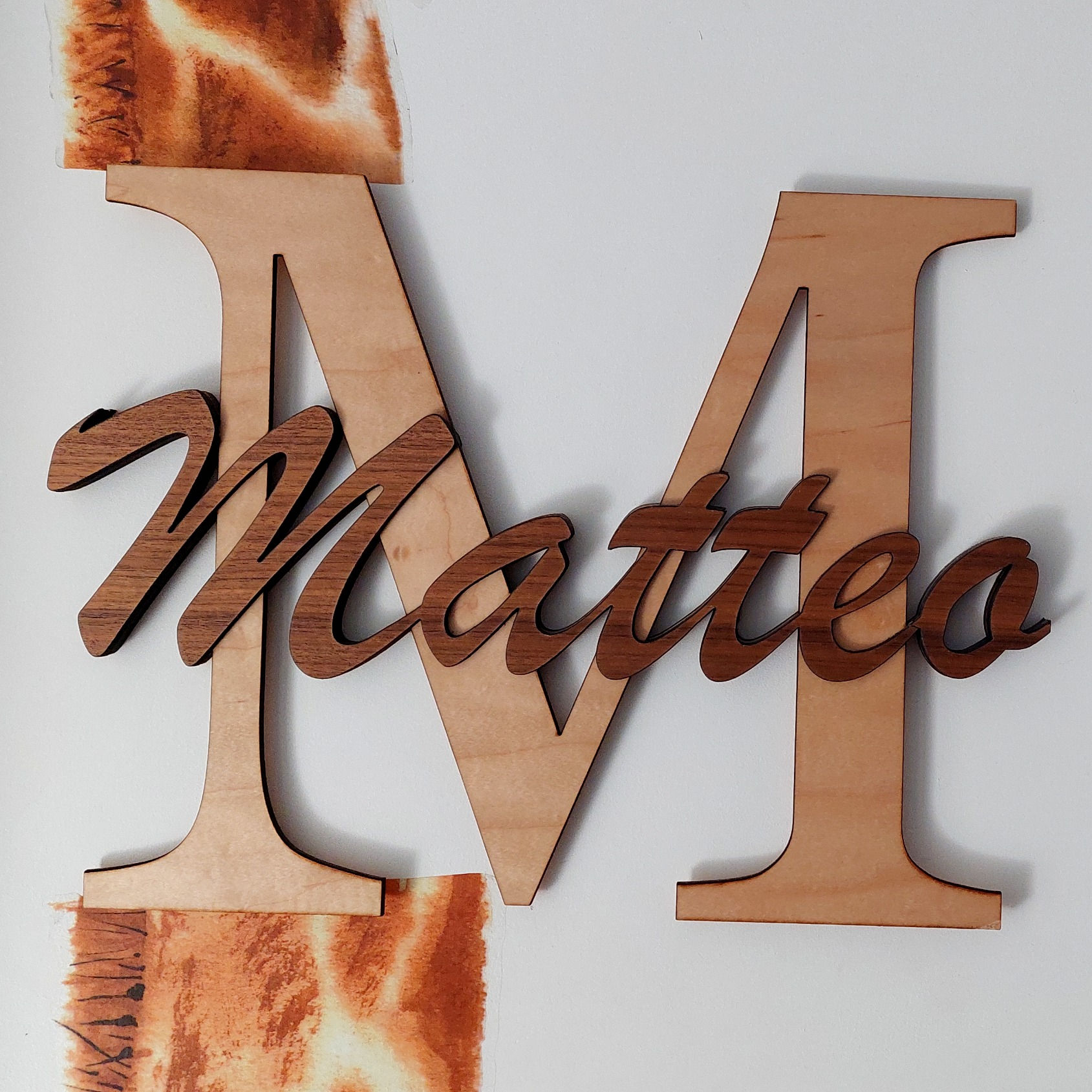 Plaque de porte Prénom + initiale