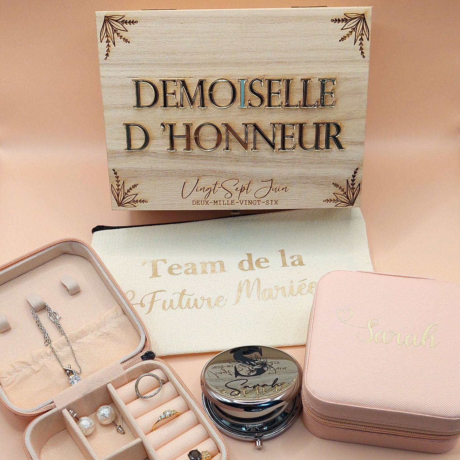 Boîte à Souvenirs pour Mariage - Cadeau pour témoin et demoiselle d'honneur