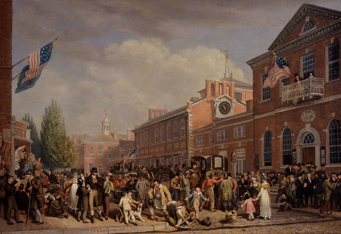 01 Día de elecciones en Filadelfia, por John Lewis Krimmel, 1815.jpg