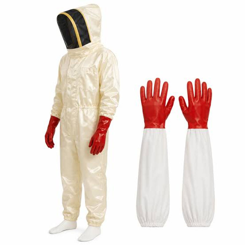 Beige Satin Beesuit With Lining