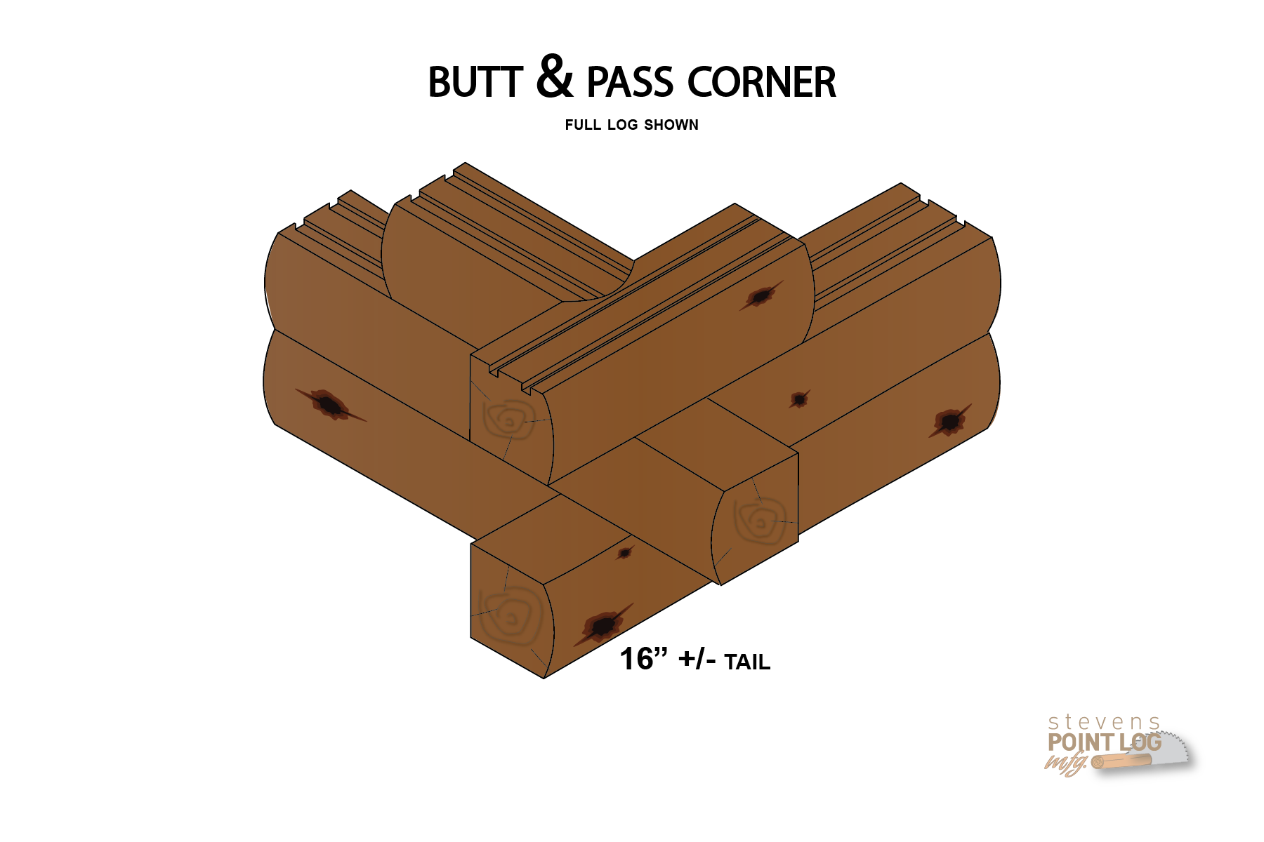 Full Log Butt & Pass Corner