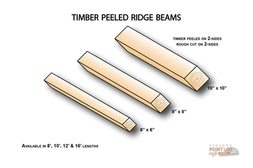 Timber Ridge Beam Sizes Timber Peeled Ridge Beams | Stevens Point Log Manufacturing