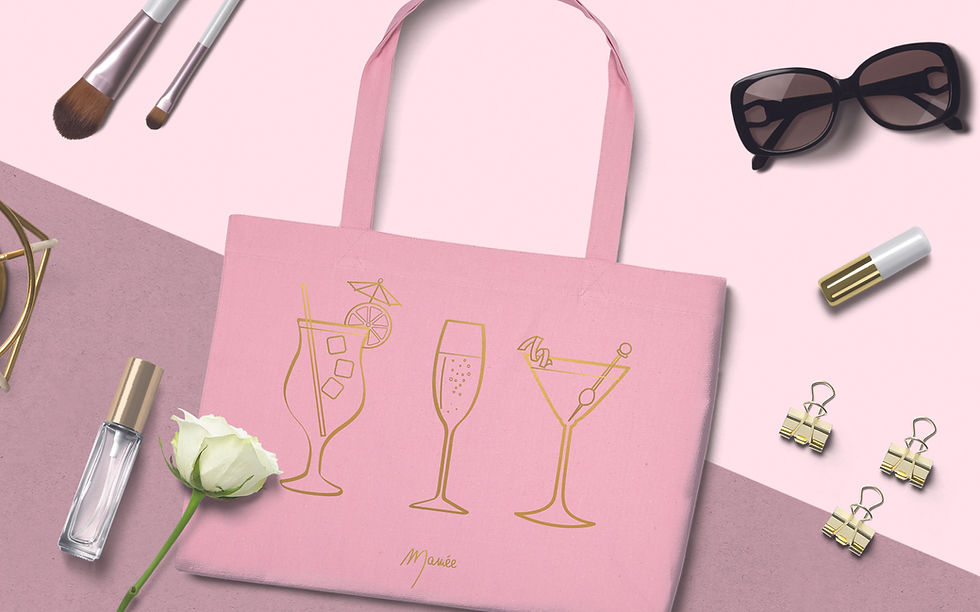 Miniature : CABAS ROSE COCKTAILS DORÉS