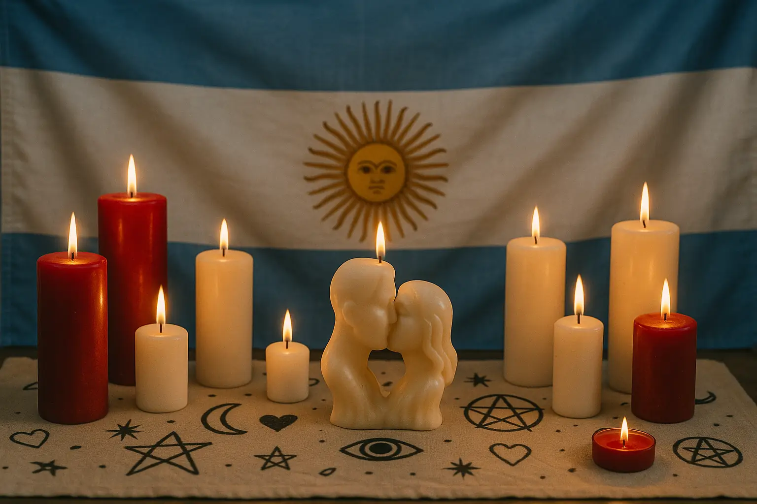 Ritual esotérico con velas rojas y cartas para recuperar a tu pareja