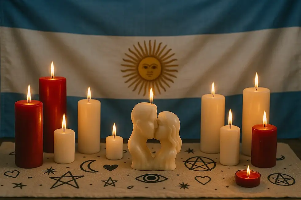 Ritual esotérico con velas rojas y cartas para recuperar a tu pareja