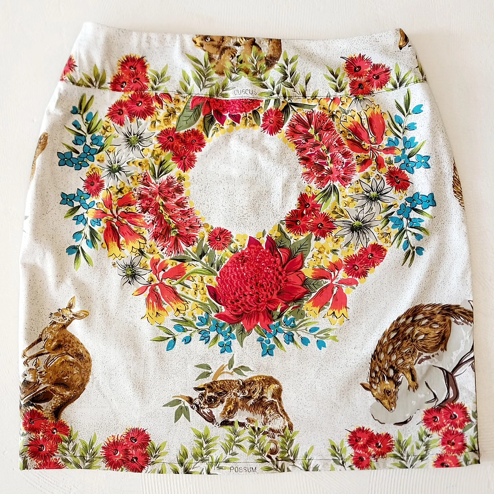 Slightly Mad skirt Australian fauna and flora