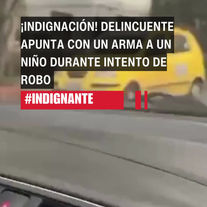 Indignación: Delincuente apunta con un arma a un niño durante intento de robo