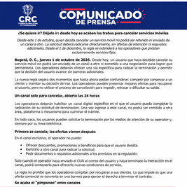 Se acabó el “pimponeo”: desde octubre será más fácil cancelar planes celulares en Colombia